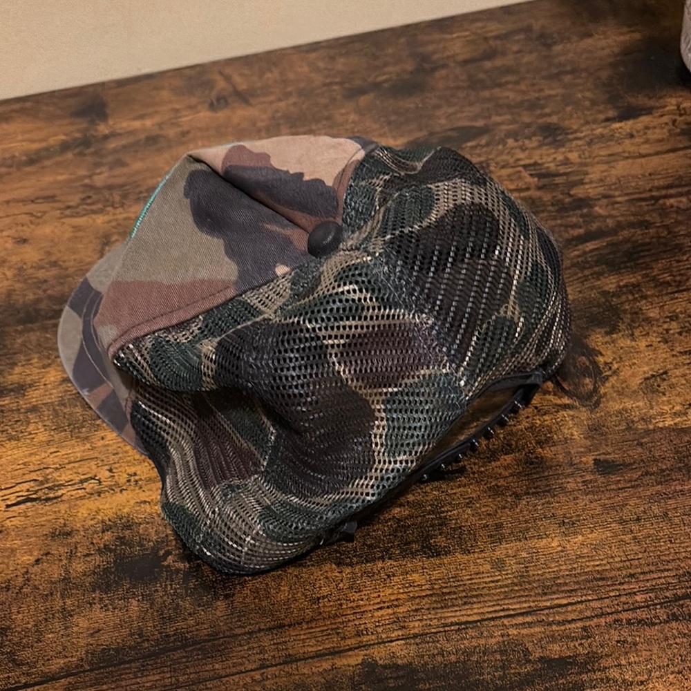 Camo Trucker Hat With Bear Patch - image 3